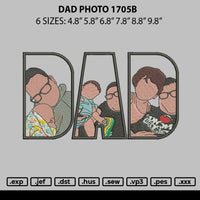 Dad Photo 1705b Embroidery File 6 sizes