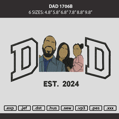 Dad Photo 170626B Embroidery Machine Design File