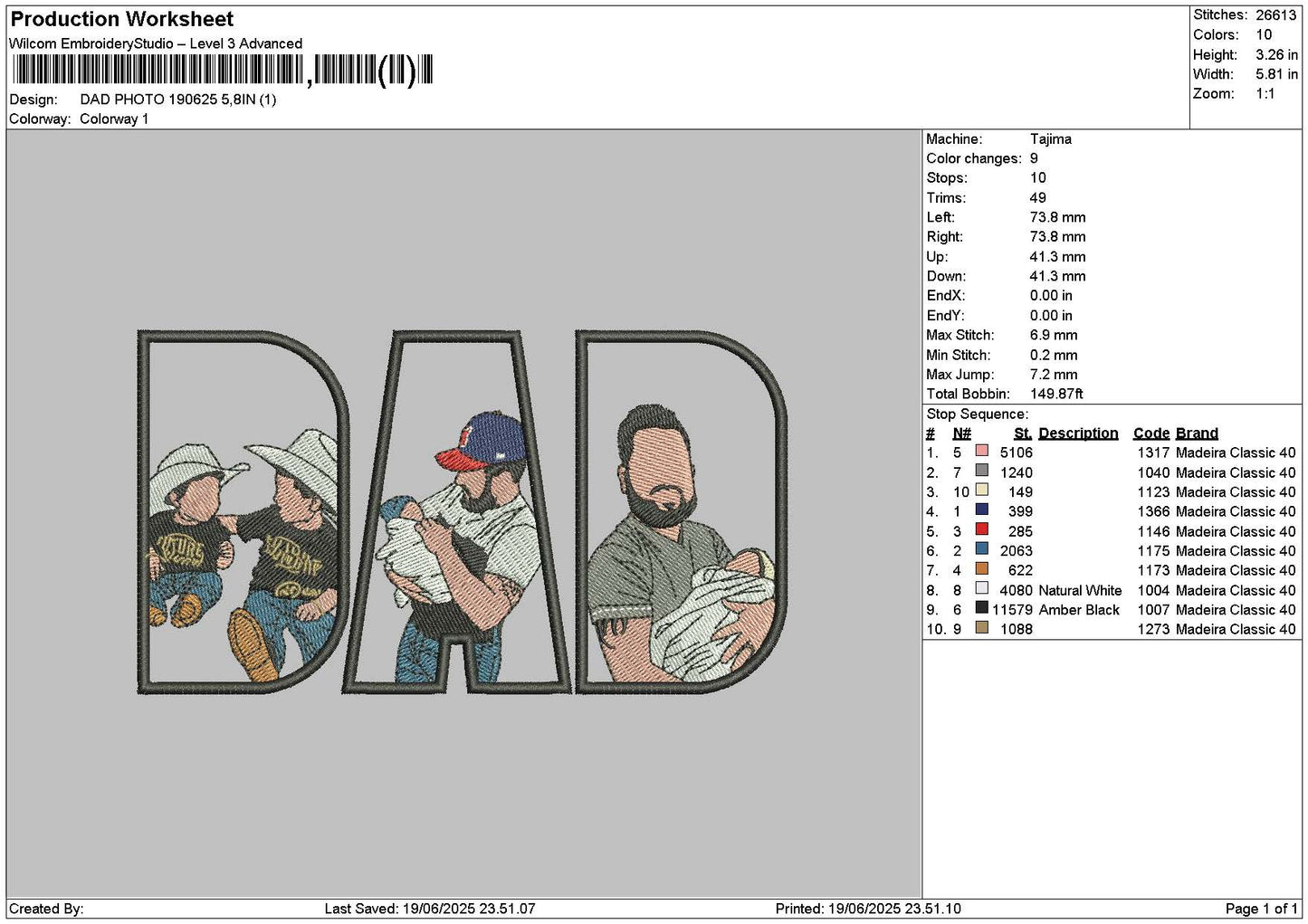 Dad Photo 1906a Embroidery File 6 sizes