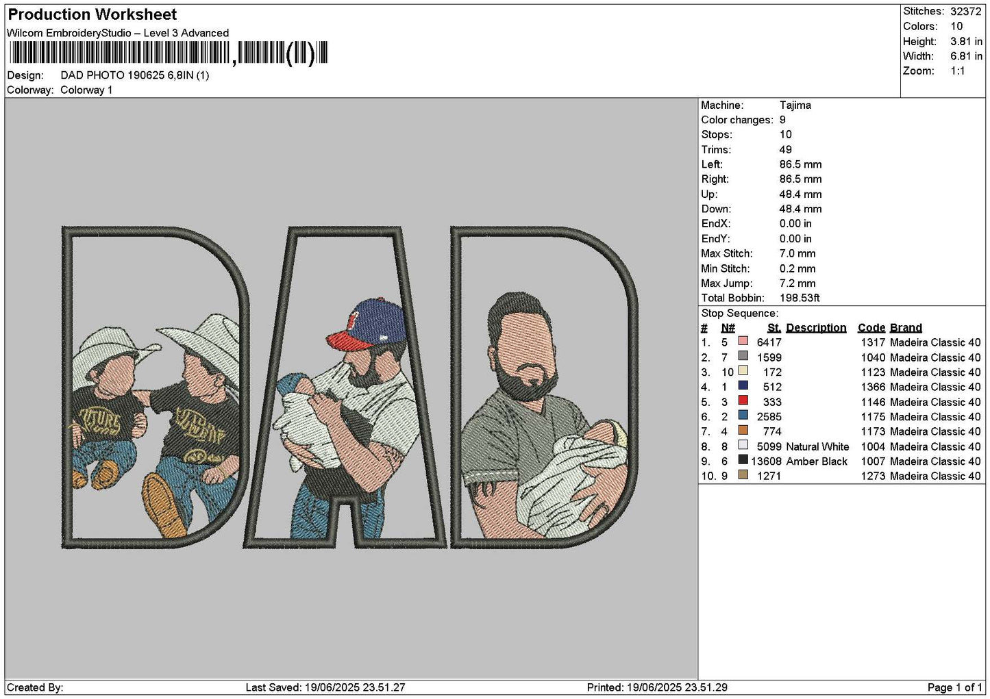 Dad Photo 1906a Embroidery File 6 sizes