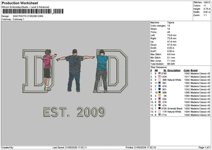 Dad Photo 2105b Embroidery Machine Design File 6 sizes