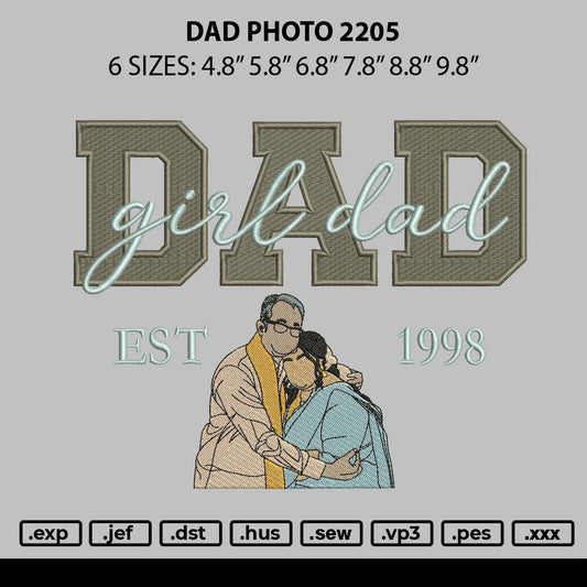Dad photo 2205 Embroidery File 6  sizes