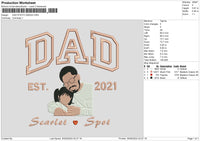 Dad Photo 2905 Embroidery File 6 sizes