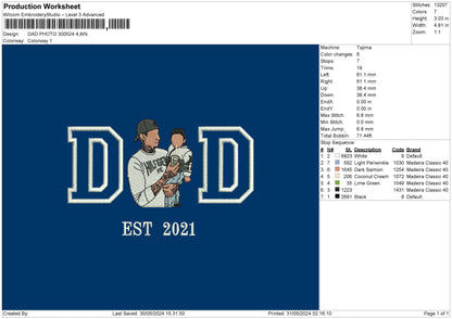 Dad Photo 3024d Embroidery File 6 sizes
