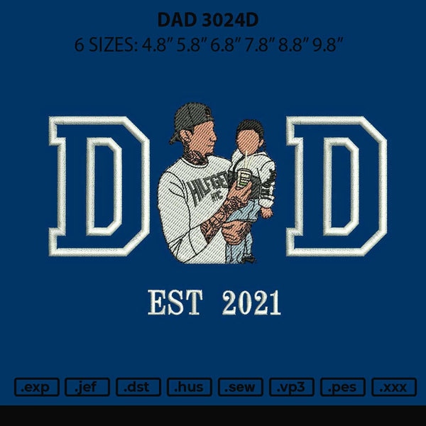 Dad Photo 3024d Embroidery File 6 sizes