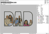 Dad Photoflat 2401 Embroidery File 6 sizes
