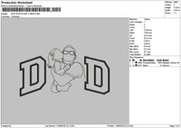 Dad Photoline 1106 Embroidery File 6 sizes