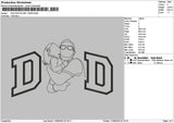 Dad Photoline 1106 Embroidery File 6 sizes