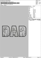 Dad Photoline 1306 Embroidery File 6 sizes