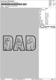 Dad Photoline 1306 Embroidery File 6 sizes