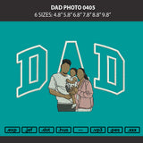 Dad Photo 0405 Embroidery Machine Design File 6 sizes
