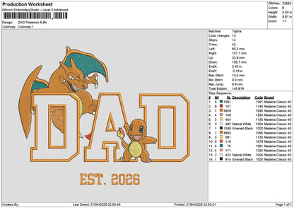 Dad Poke 2704 Embroidery File 6 sizes