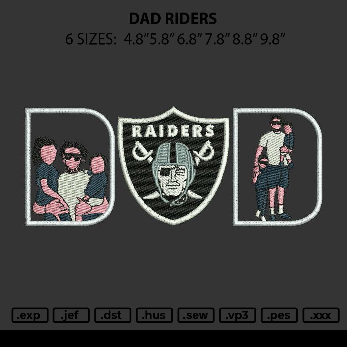 Dad Photoflat 1810 Embroidery File 6 sizes