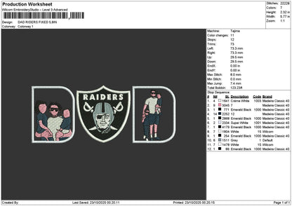 Dad Photoflat 1810 Embroidery File 6 sizes