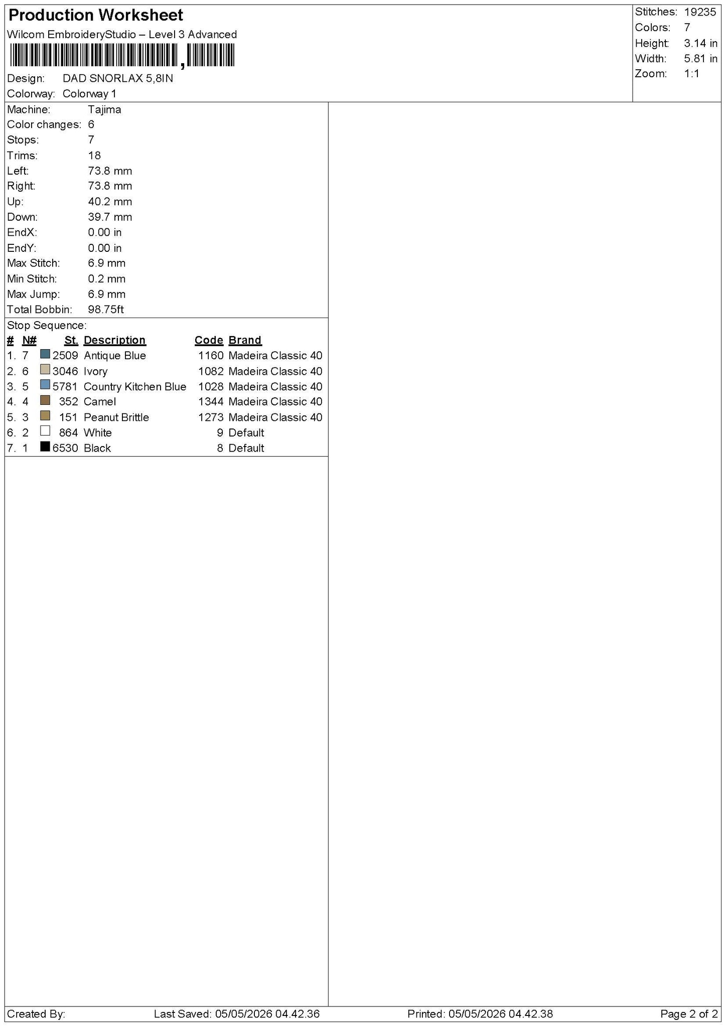 Dad Snorlax Embroidery File 6 sizes