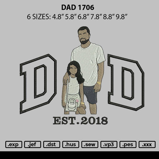 Dad 1706 Embroidery File 6 sizes