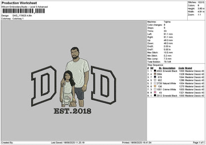Dad 1706 Embroidery File 6 sizes