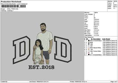 Dad 1706 Embroidery File 6 sizes