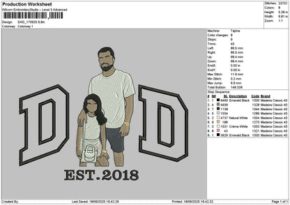 Dad 1706 Embroidery File 6 sizes