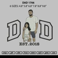 Dad 1706 Embroidery File 6 sizes