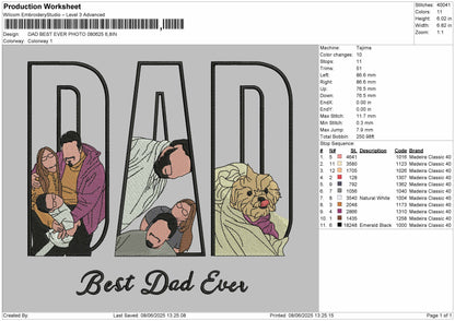 Dad Best ever  Embroidery Design Machine File