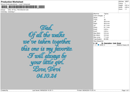 Dad Text 01 Embroidery File 6 sizes