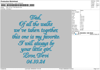 Dad Text 01 Embroidery File 6 sizes