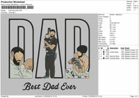 Dad Photo Best Dad ever  Embroidery File