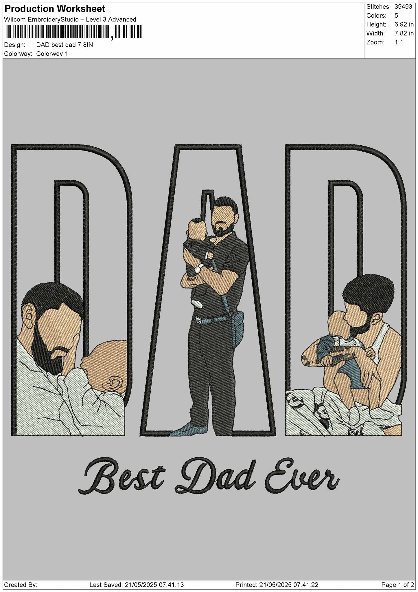 Dad Photo Best Dad ever  Embroidery File