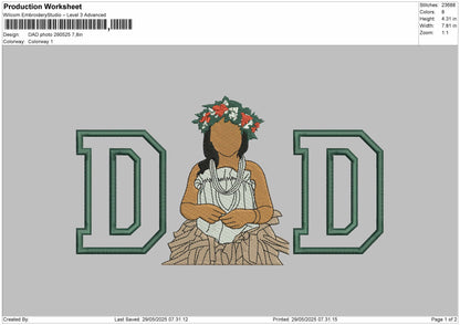 DAD applique Photo  for Embroidery machine