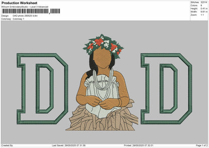 DAD applique Photo  for Embroidery machine