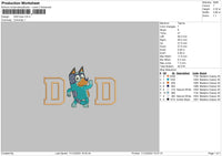 Dad Blue Embroidery File 6 sizes