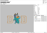 Dad Blue Embroidery File 6 sizes