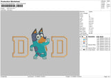 Dad Blue Embroidery File 6 sizes