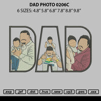 Dad Photo 0206c Embroidery File 6 sizes