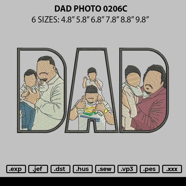 Dad Photo 0206c Embroidery File 6 sizes