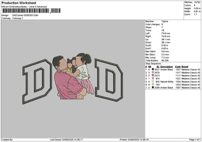 Dad photo 0206d Embroidery File 6 sizes