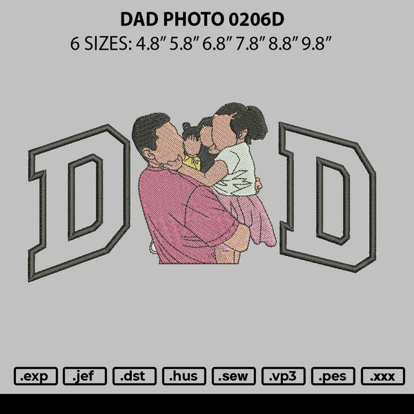 Dad photo 0206d Embroidery File 6 sizes