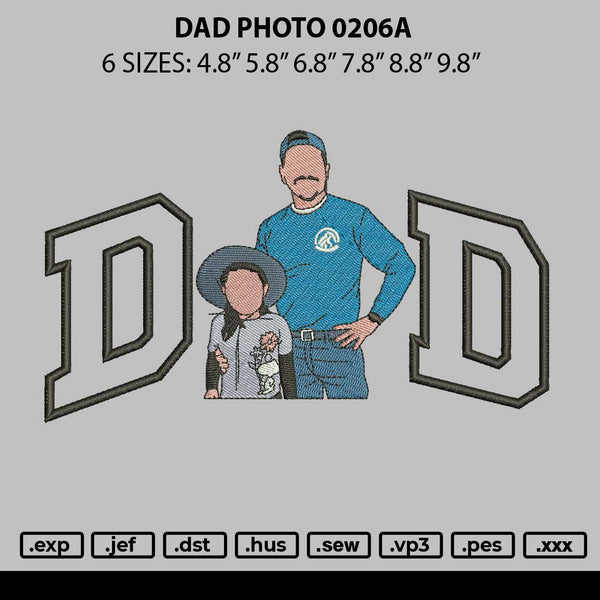 Dad Photo 0206a Embroidery File 6 sizes