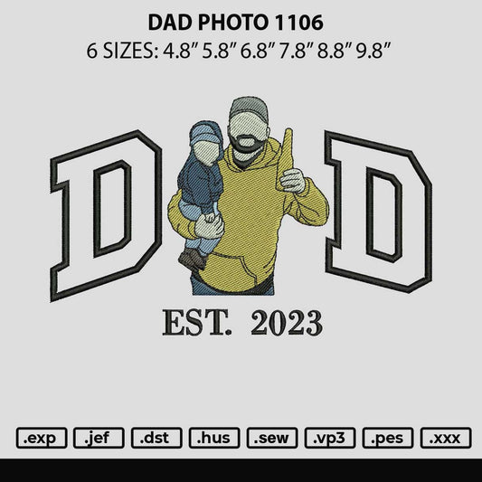Dad Photo 1106 Embroidery File 6 sizes