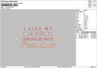 Churrostext Embroidery File 6 sizes