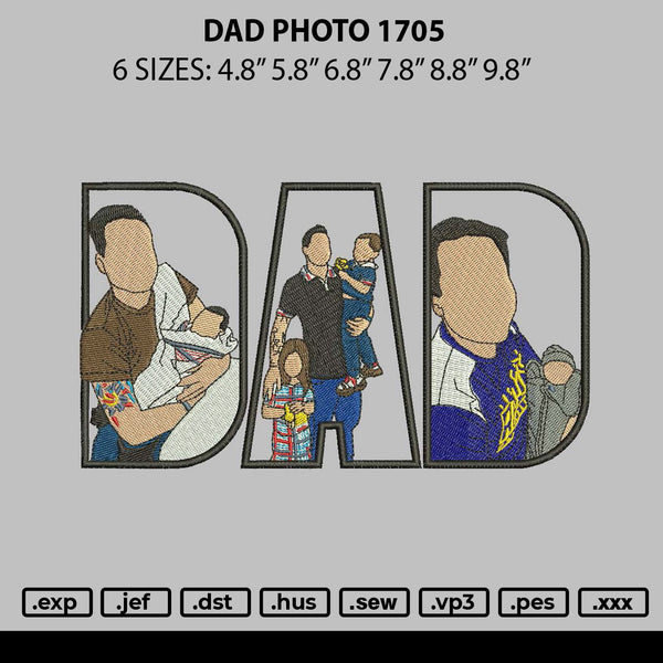 Dad Photo 1705 Embroidery File 6 sizes