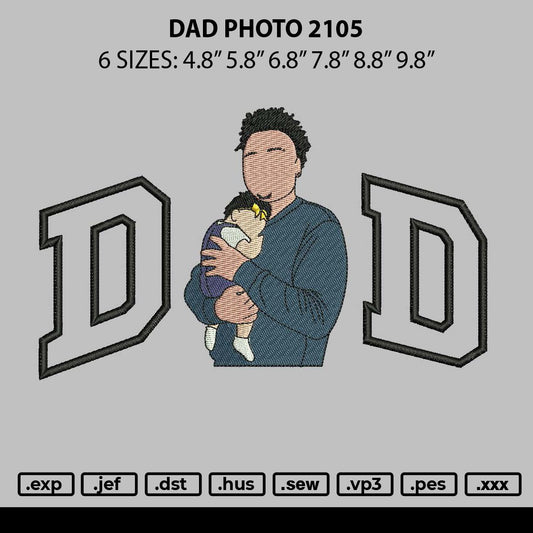 Dad Photo 21005 Embroidery File 6 sizes