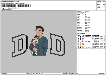 Dad Photo 21005 Embroidery File 6 sizes