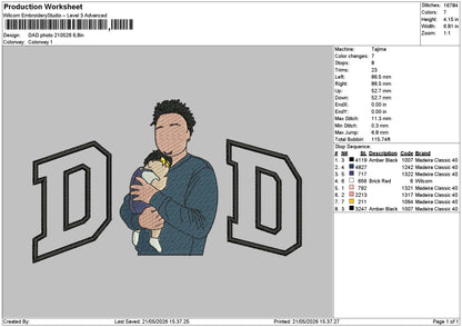 Dad Photo 21005 Embroidery File 6 sizes