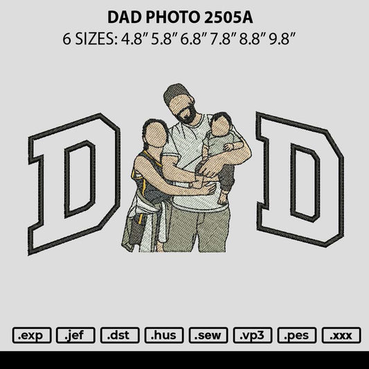 Dad Photo 2505a Embroidery File 6 sizes