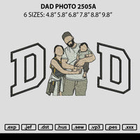 Dad Photo 2505a Embroidery File 6 sizes