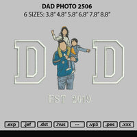 Dad Photo 2506 Embroidery File 6 sizes