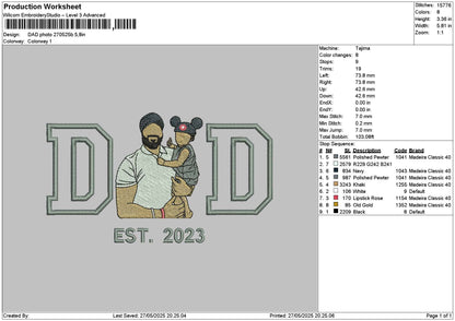 Dad Photo 2705b Embroidery File 6 sizes