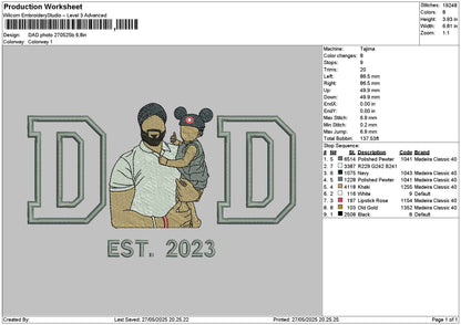 Dad Photo 2705b Embroidery File 6 sizes